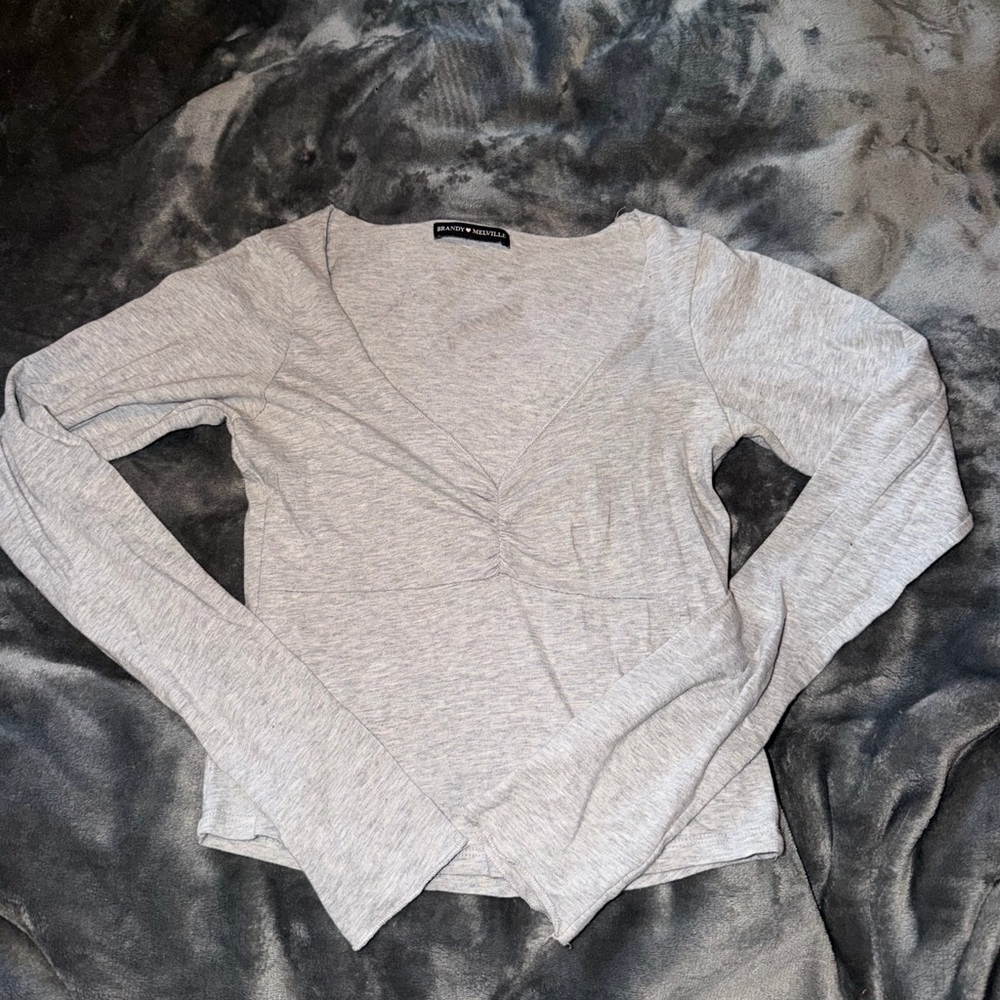 SOLD Brandy Melville Light Gray Long Sleeve Top